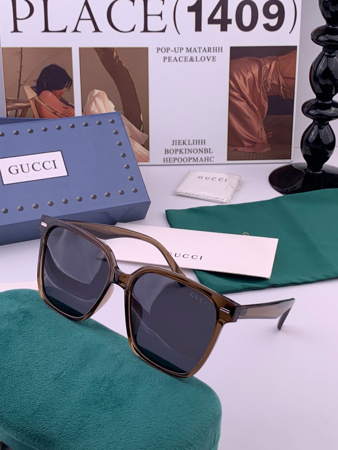 Gucci G12038 Polarized Fashion Gold Lens Sunglasses for Women - detail image 2