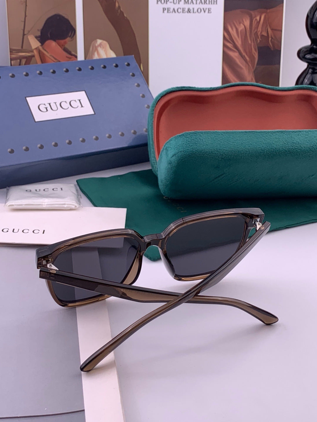 Gucci G12038 Polarized Fashion Gold Lens Sunglasses for Women - detail image 4
