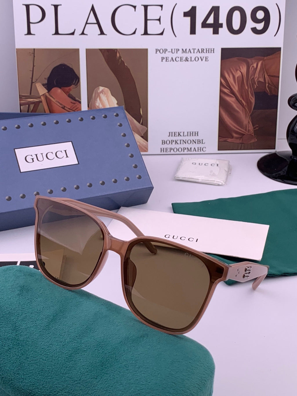 Gucci G12041 Polarized Fashion Gold Lens Sunglasses for Women - detail image 4