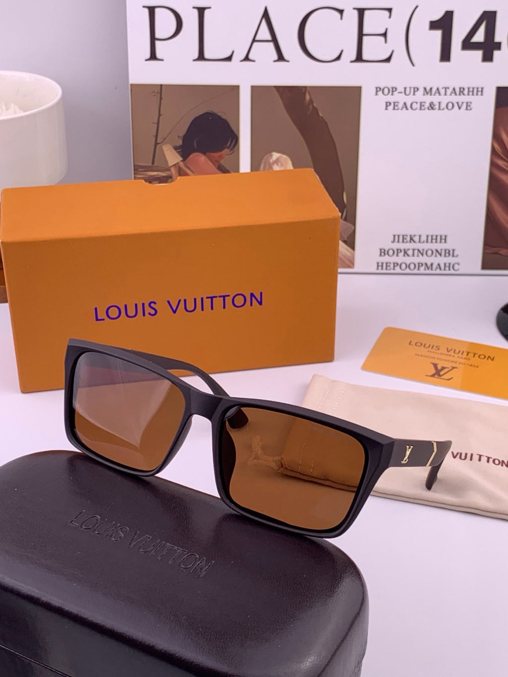 Louis Vuitton Fashion Gold Lens Sunglasses for Men & Women - 431293 - detail image 4