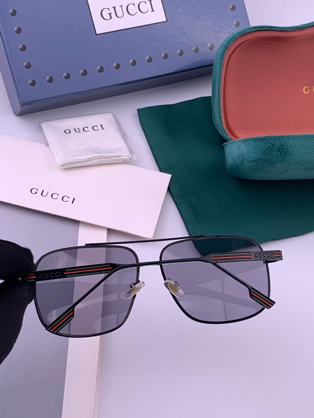 Gucci G0113 Aviator Gold Lens Sunglasses for Men & Women - 431455 - detail image 6