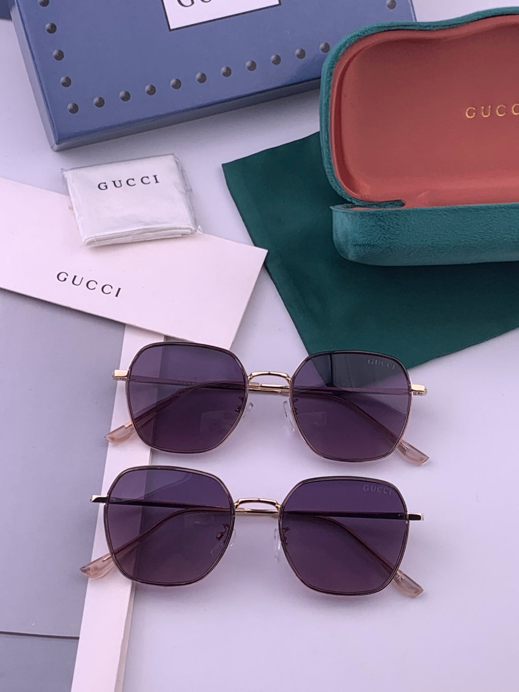 Gucci G1220 Polarized Round Gold Lens Sunglasses for Women - detail image 7