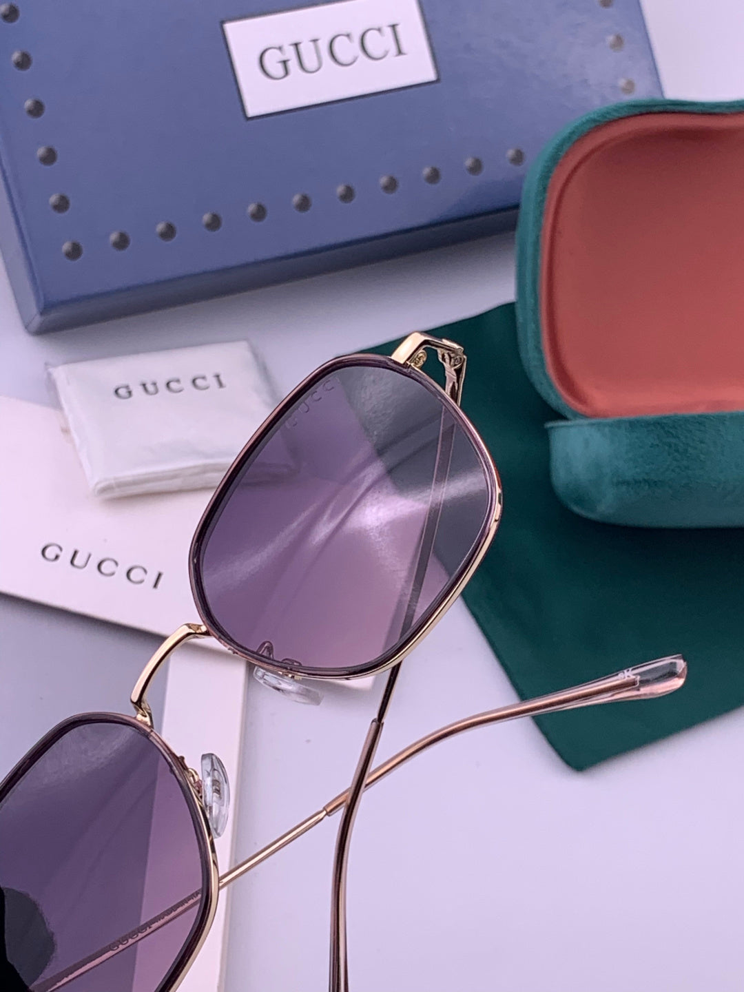 Gucci G1220 Polarized Round Gold Lens Sunglasses for Women - detail image 5