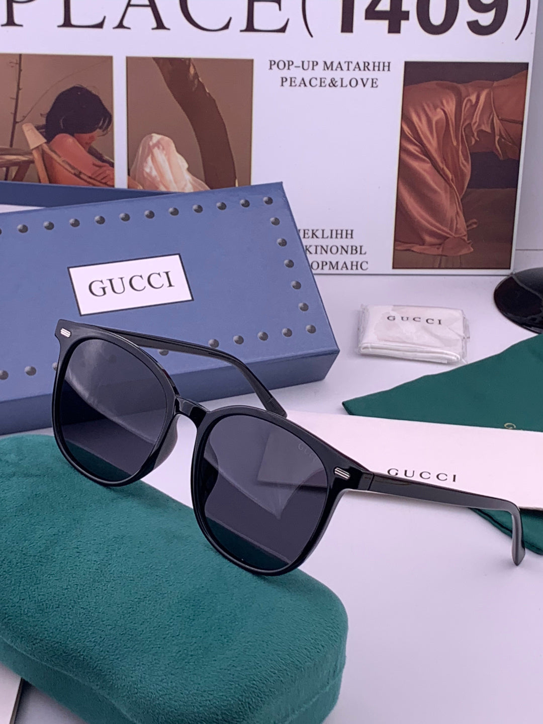 Gucci G9369 Polarized Round Black Lens Sunglasses for Men & Women - 431420 - detail image 2