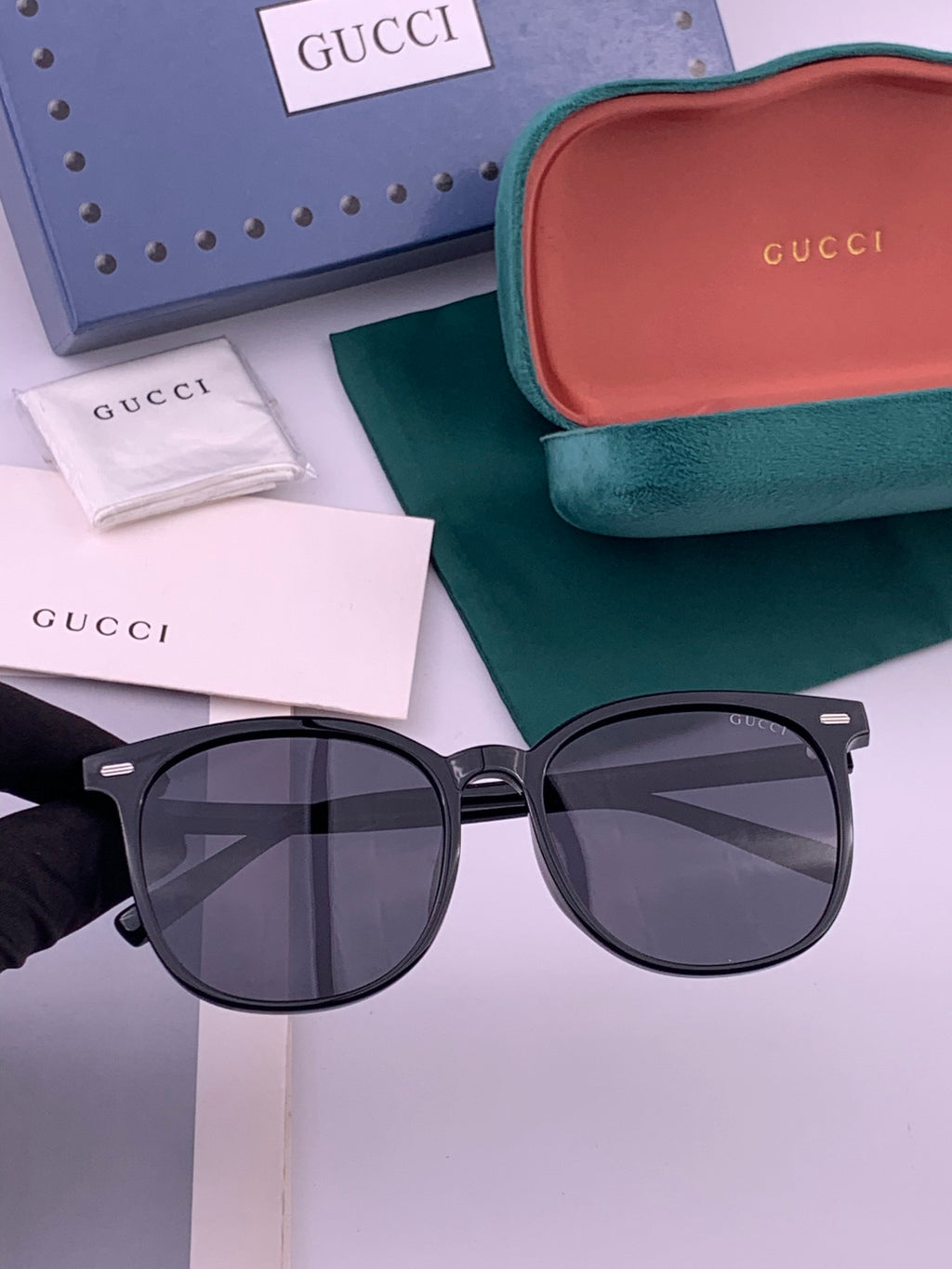 Gucci G9369 Polarized Round Black Lens Sunglasses for Men & Women - 431420