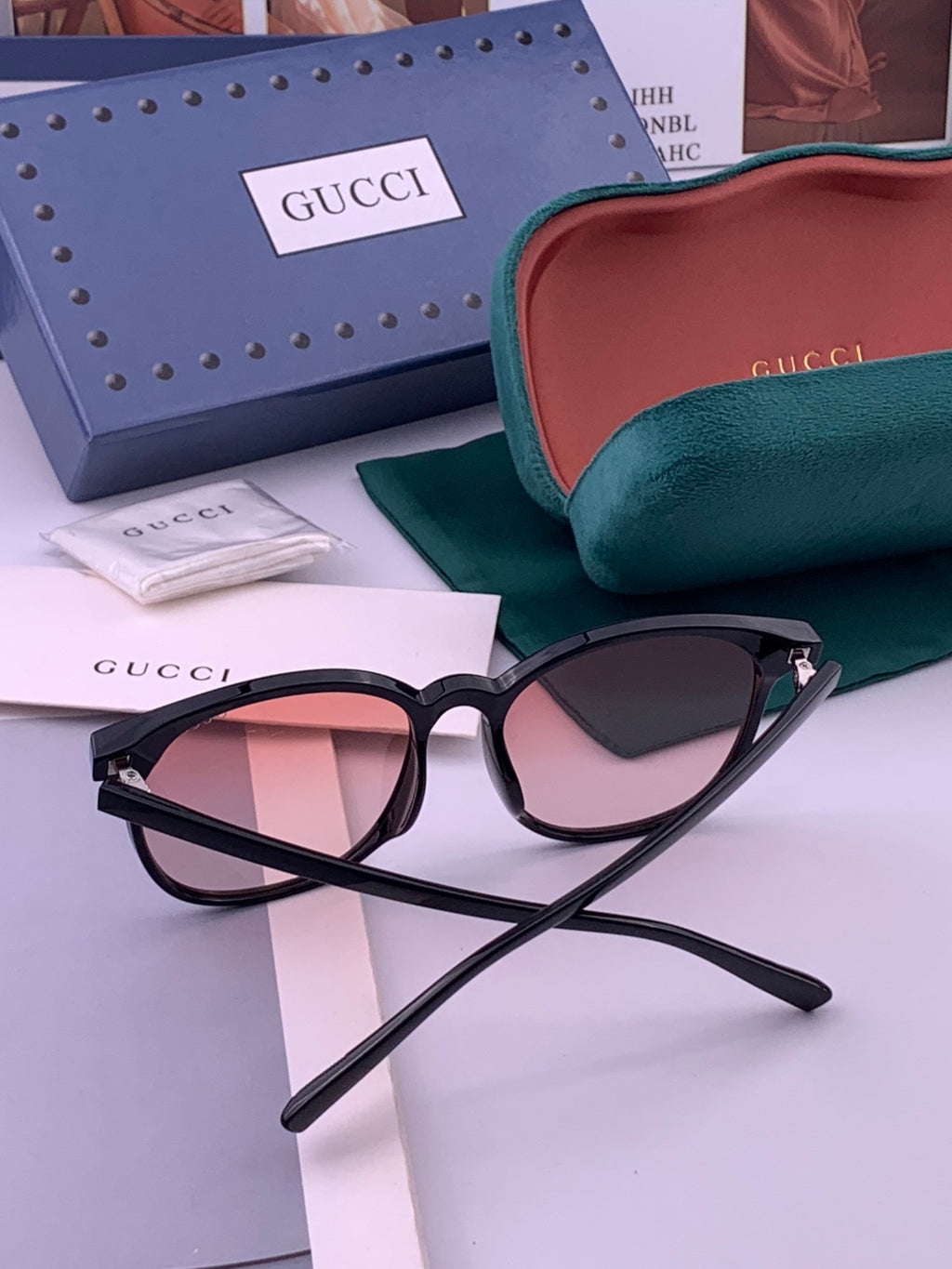 Gucci G9369 Polarized Round Black Lens Sunglasses for Men & Women - detail image 5