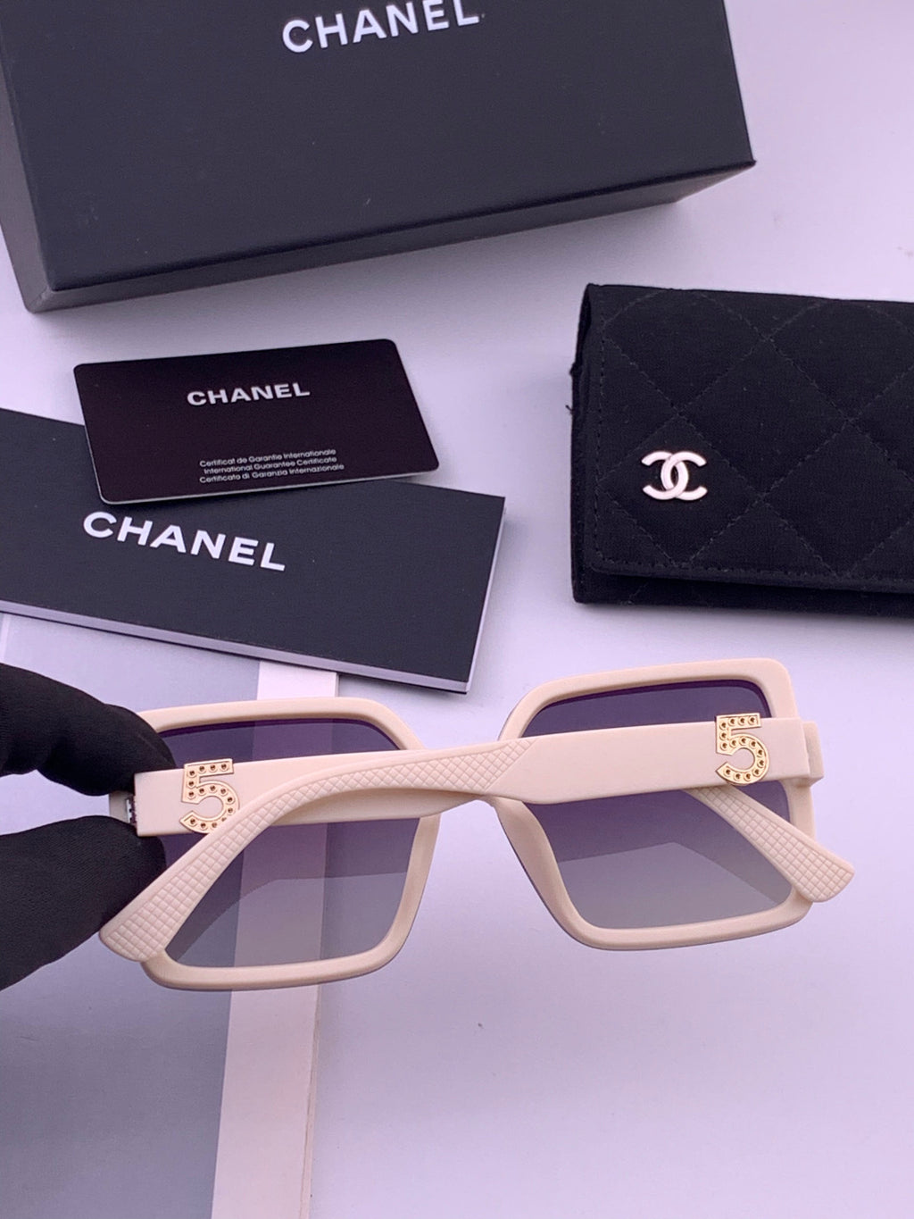 Chanel CH9519 Polarized Square Black Lens Sunglasses for Women - 431607 - detail image 4