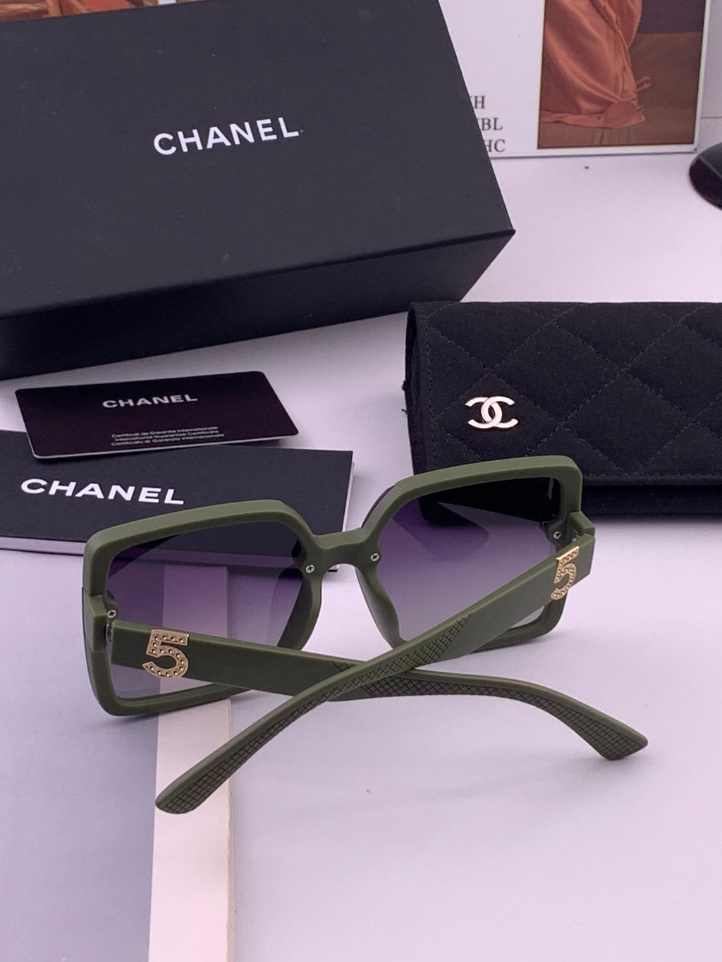 Chanel CH9519 Polarized Square Brown Lens Sunglasses for Women - 431608 - detail image 5