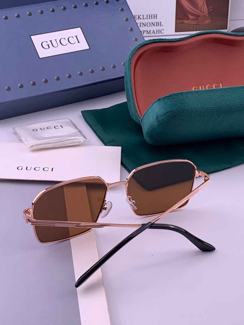 Gucci G3980 Polarized Fashion Gold Lens Sunglasses for Men & Women - detail image 5