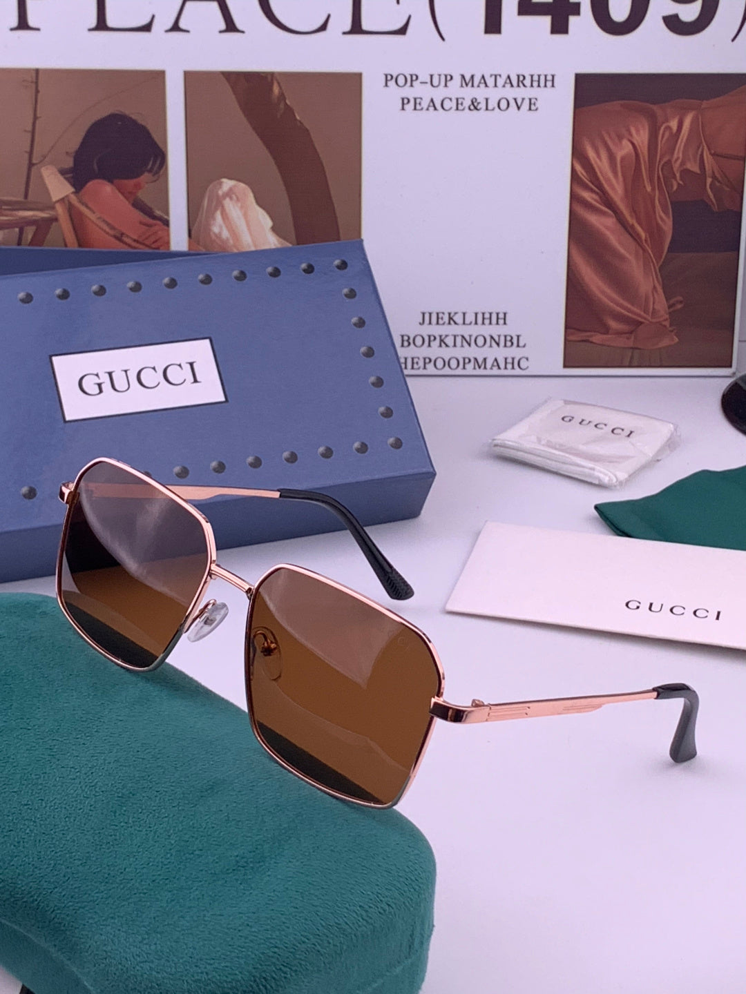 Gucci G3980 Polarized Fashion Gold Lens Sunglasses for Men & Women - detail image 2