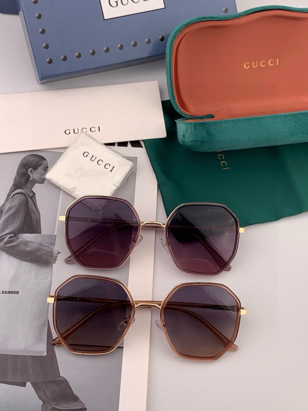 Gucci G6032 Metal Fashion Black Lens Sunglasses for Men & Women - detail image 5