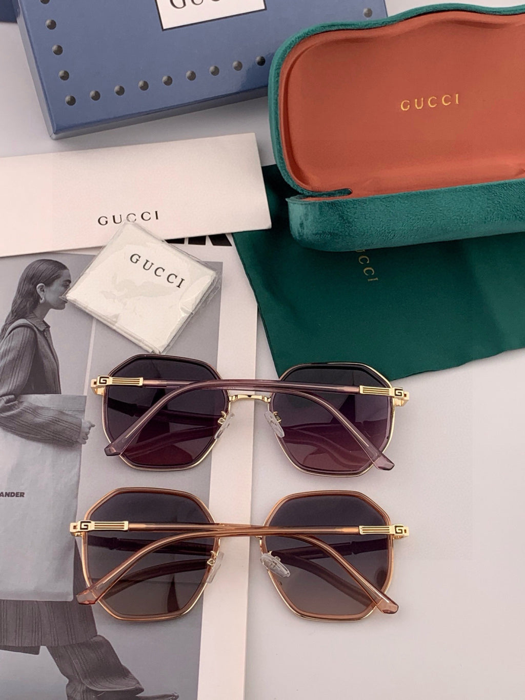 Gucci G6032 Metal Fashion Black Lens Sunglasses for Men & Women - detail image 4
