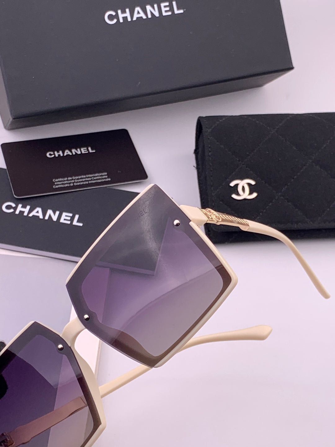 Chanel CH6711 Polarized Square Gold Lens Sunglasses for Women - 431610 - detail image 2