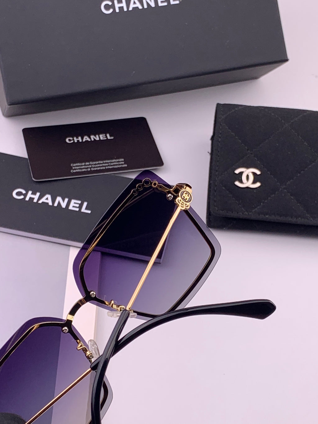 Chanel CH8791 Lightweight Rimless Gold Lens Sunglasses for Women - 431614 - detail image 5