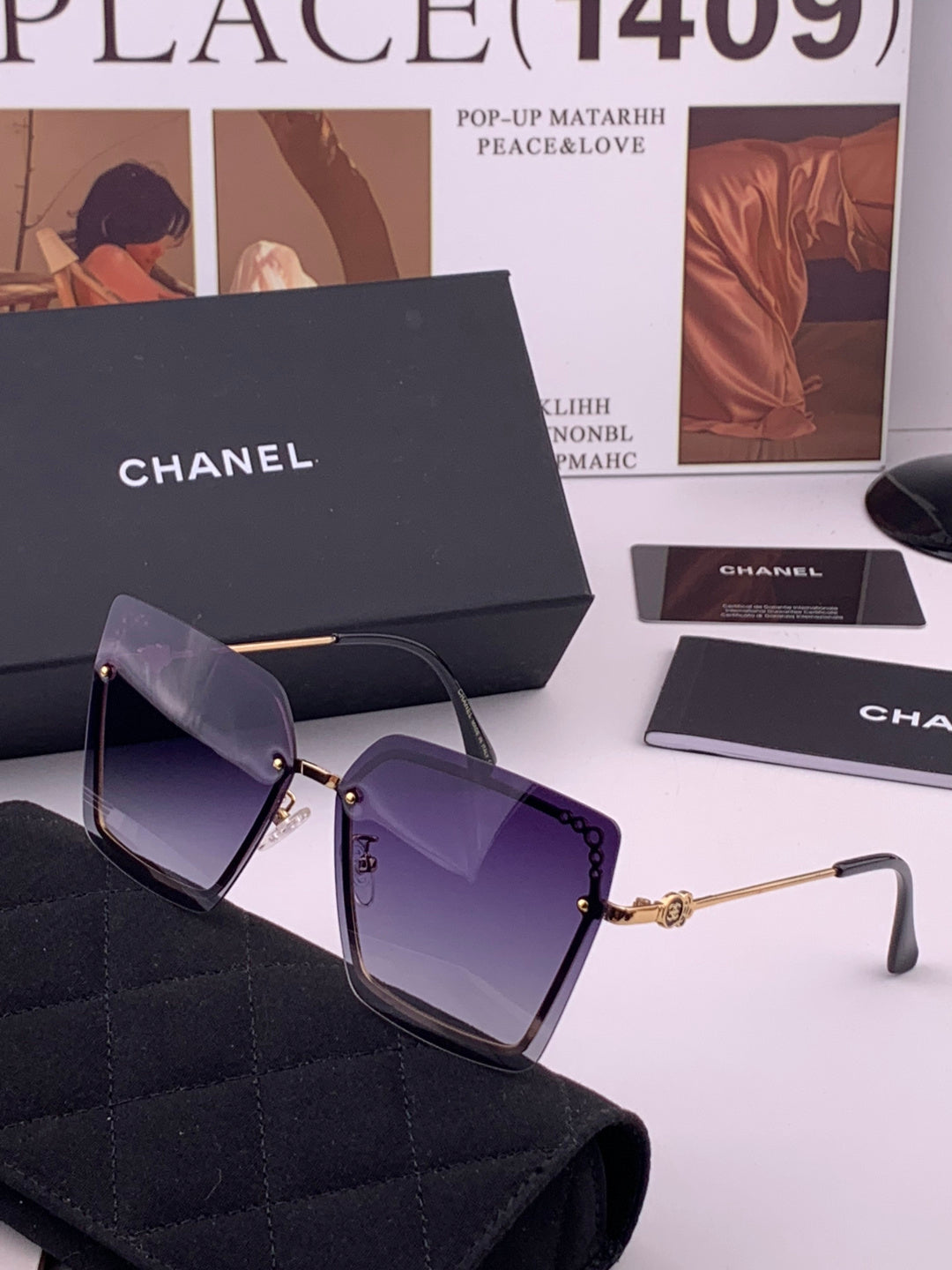 Chanel CH8791 Lightweight Rimless Gold Lens Sunglasses for Women - 431614 - detail image 2