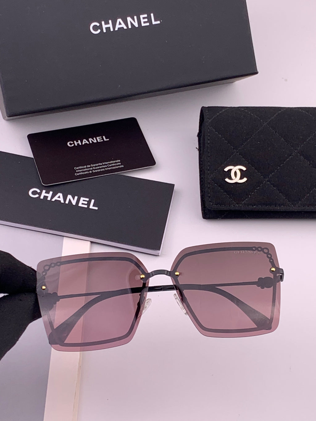 Chanel CH8791 Lightweight Rimless Gold Lens Sunglasses for Women - 431615