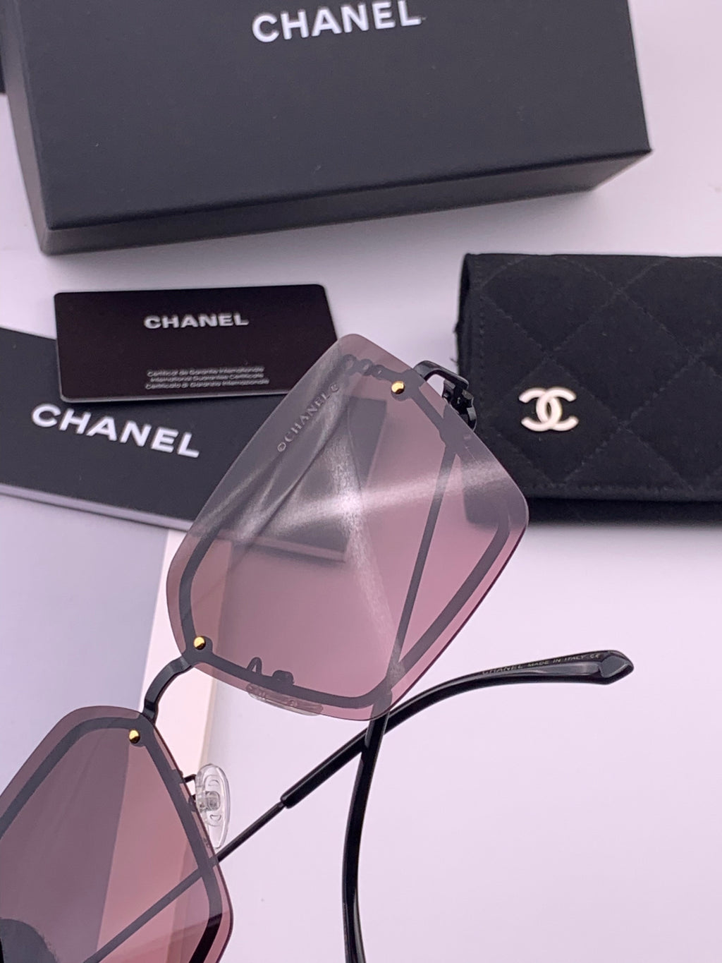 Chanel CH8791 Lightweight Rimless Gold Lens Sunglasses for Women - 431615 - detail image 5