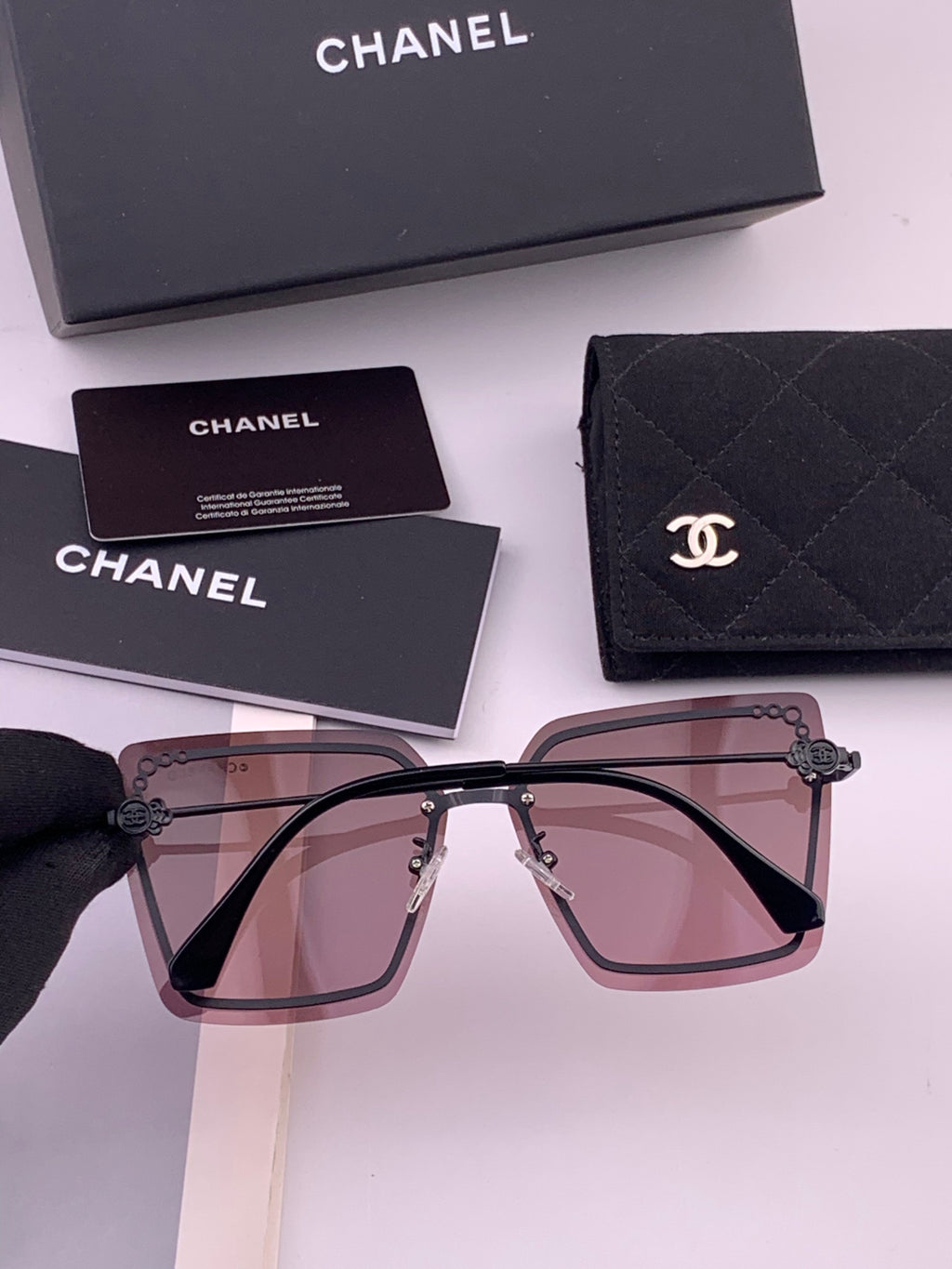 Chanel CH8791 Lightweight Rimless Gold Lens Sunglasses for Women - 431615 - detail image 6