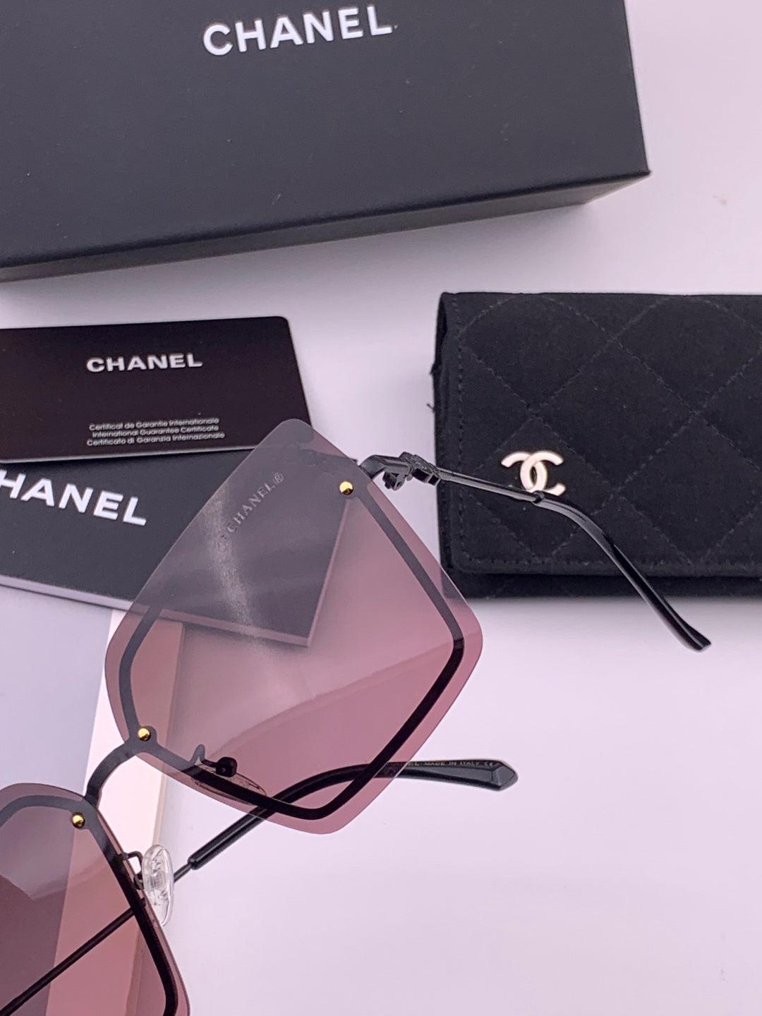Chanel CH8791 Lightweight Rimless Gold Lens Sunglasses for Women - 431615 - detail image 3