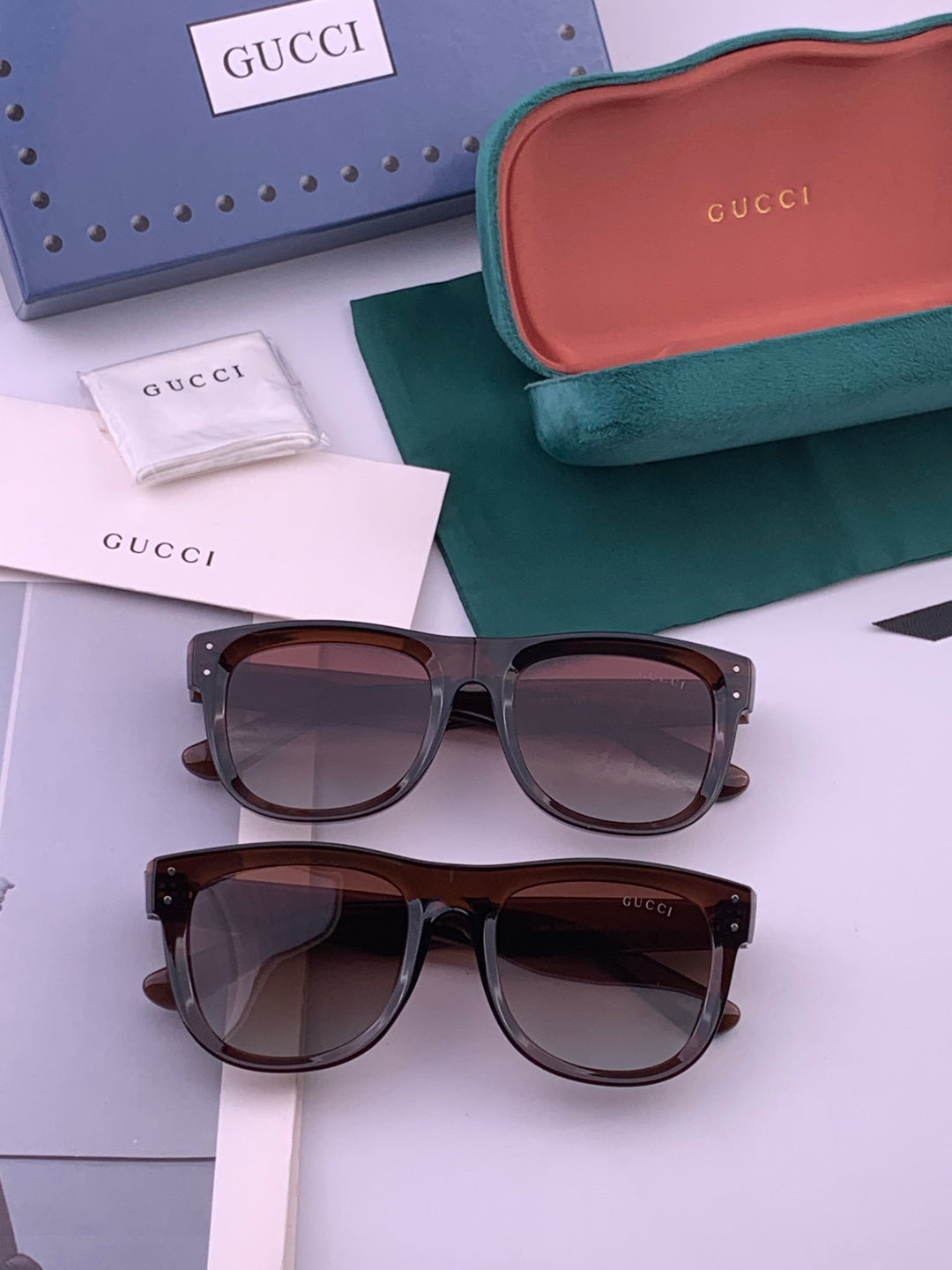 Gucci G9108 Polarized Square Black Lens Sunglasses for Men & Women - detail image 6