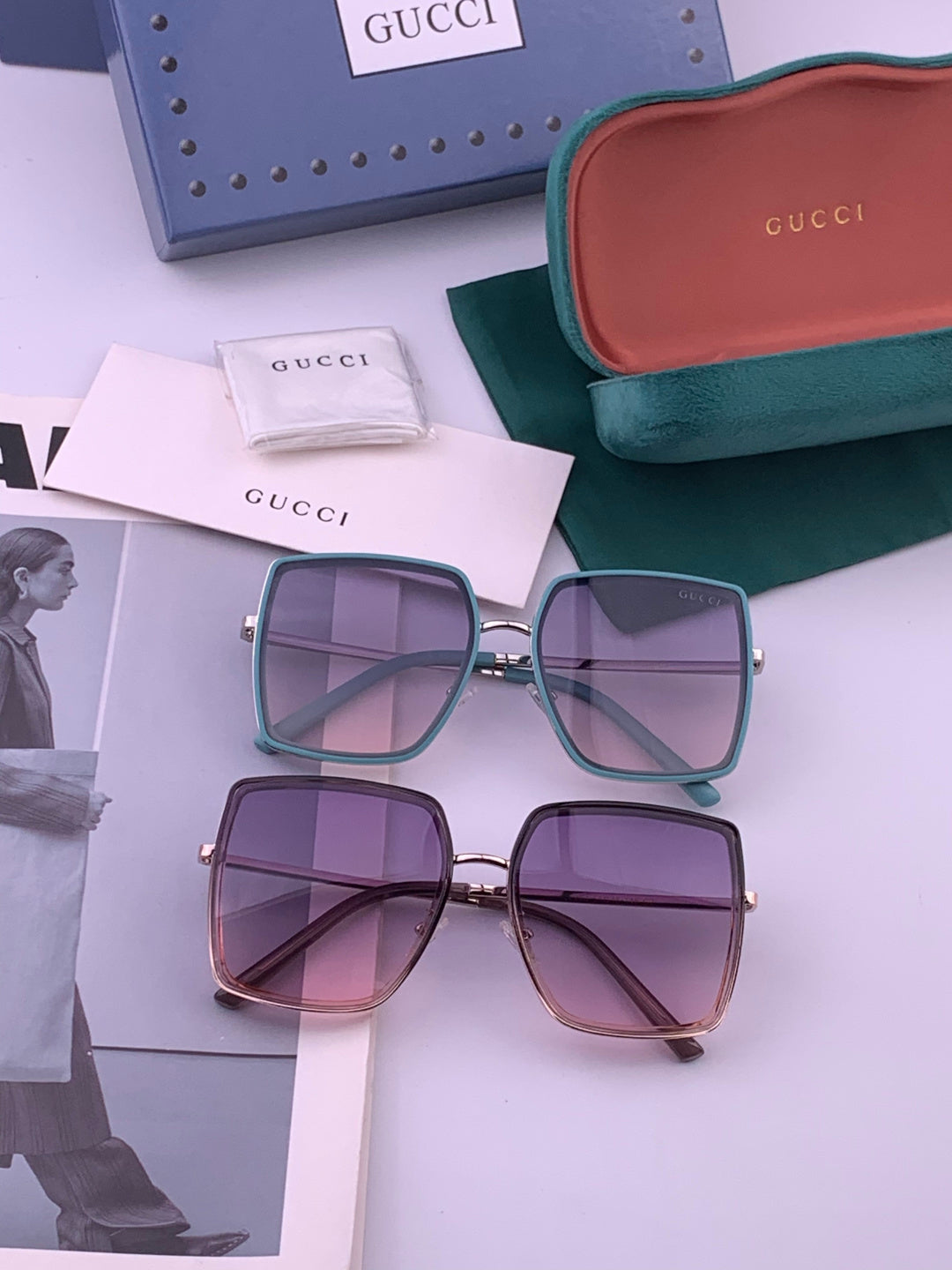 Gucci G0798 Polarized Square Black Lens Sunglasses for Women - 431431 - detail image 8