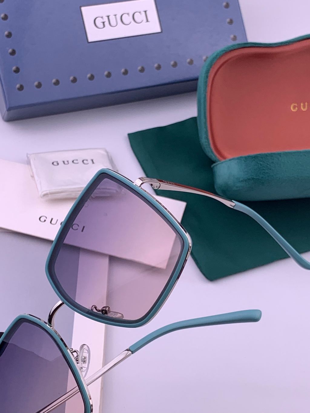 Gucci G0798 Polarized Square Black Lens Sunglasses for Women - 431431 - detail image 4