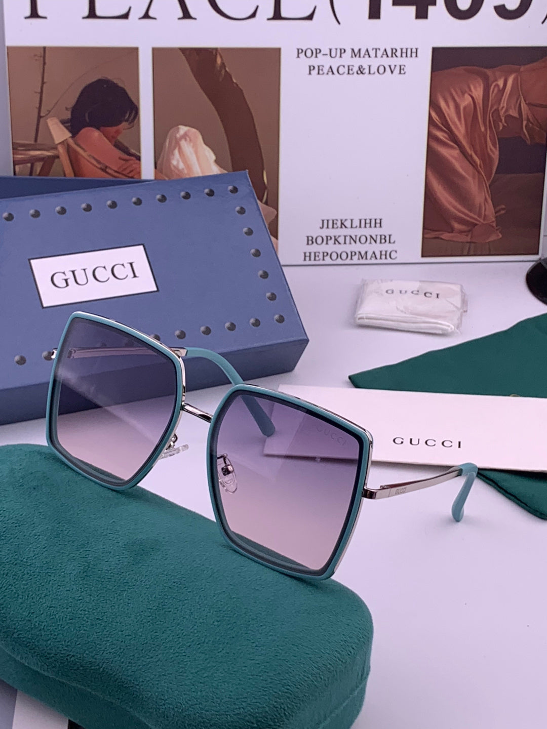 Gucci G0798 Polarized Square Black Lens Sunglasses for Women - 431431 - detail image 2