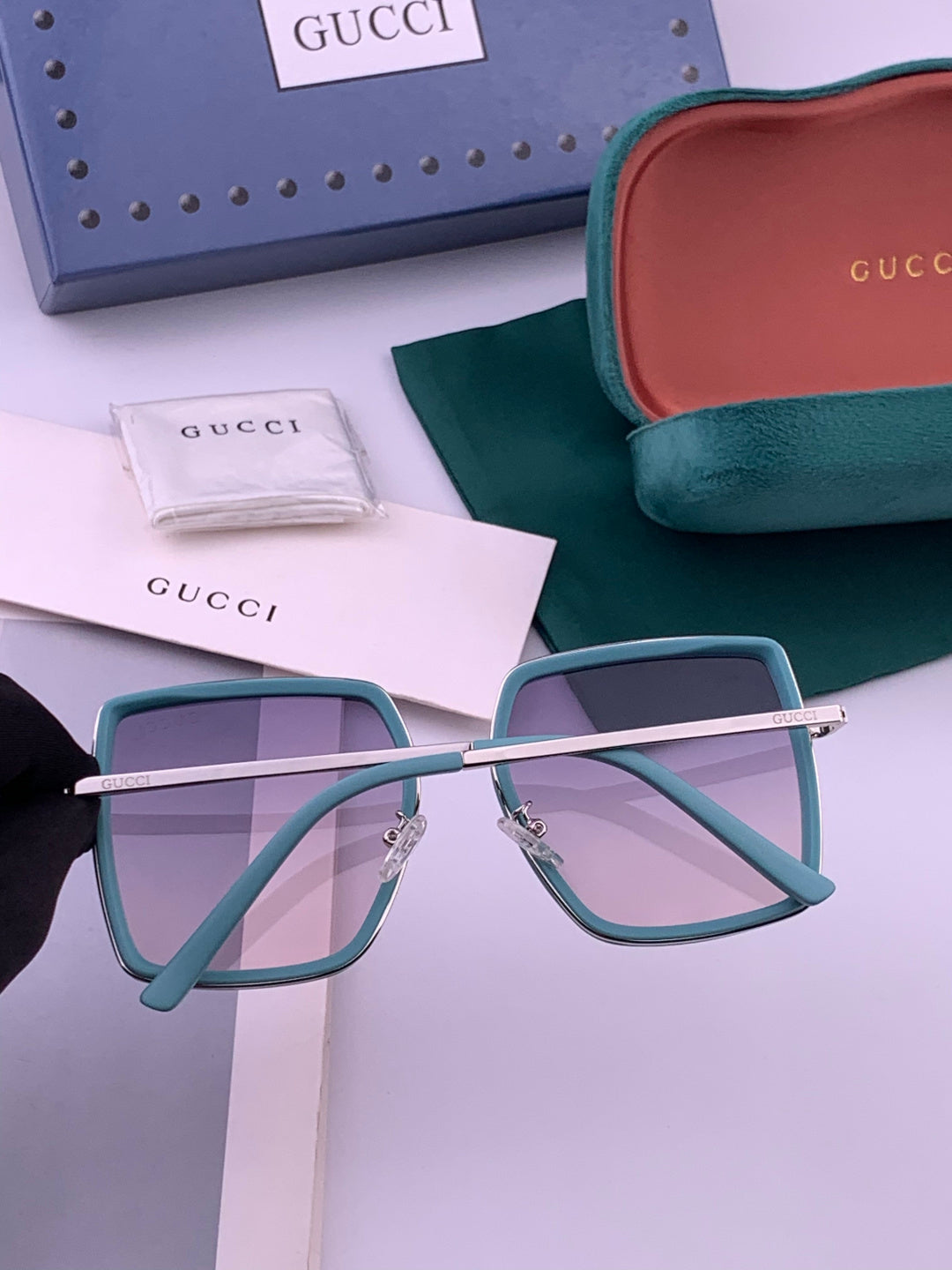 Gucci G0798 Polarized Square Black Lens Sunglasses for Women - 431431 - detail image 6