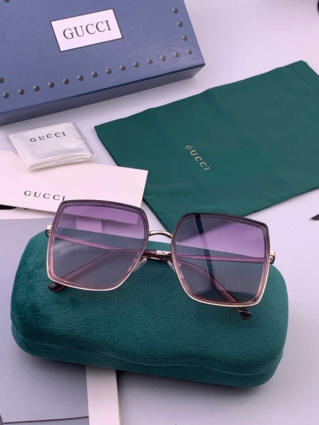 Gucci G0798 Polarized Square Black Lens Sunglasses for Women - detail image 5