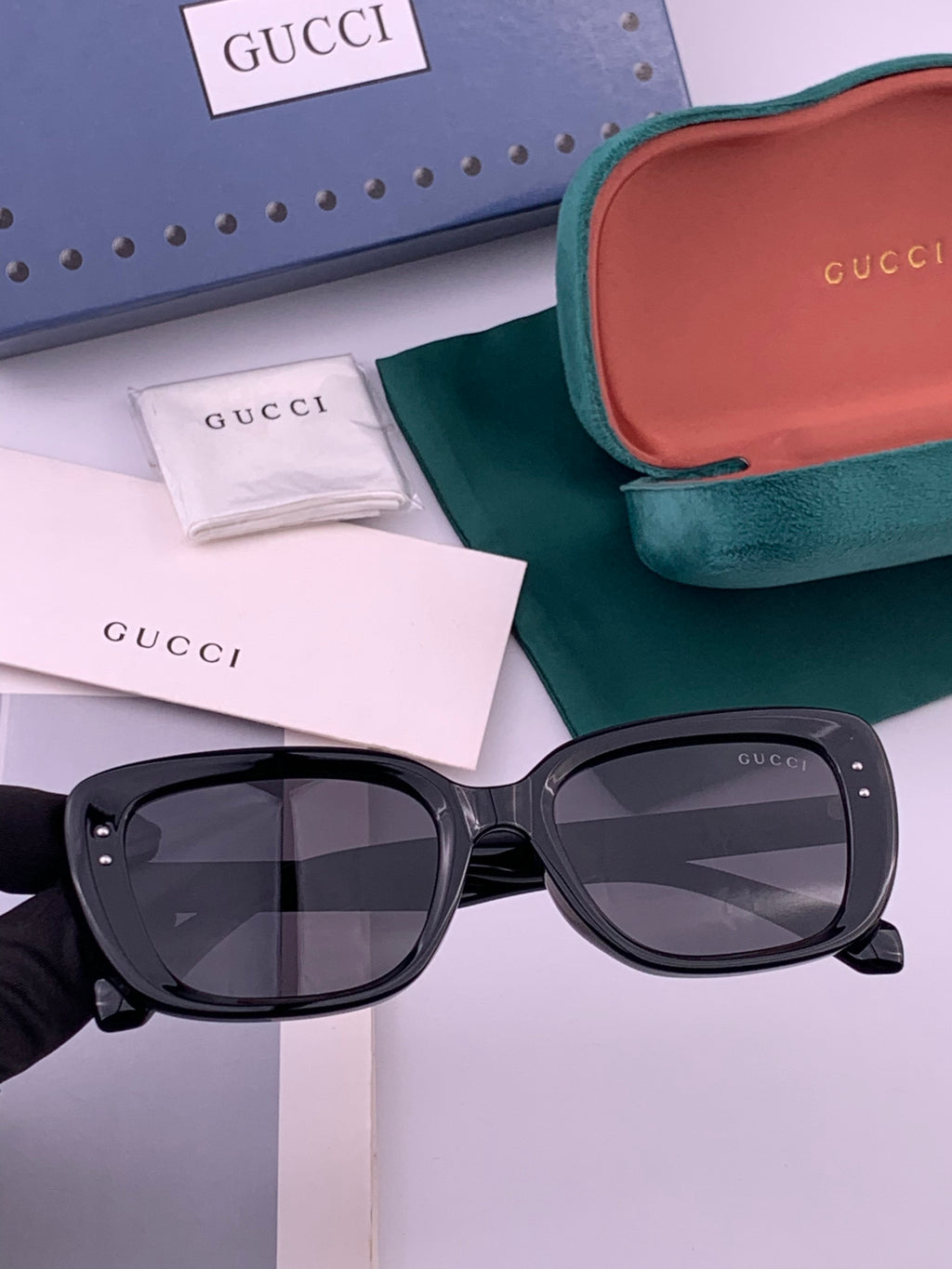 Gucci G5906 Polarized Square Black Lens Sunglasses for Men & Women - 431434