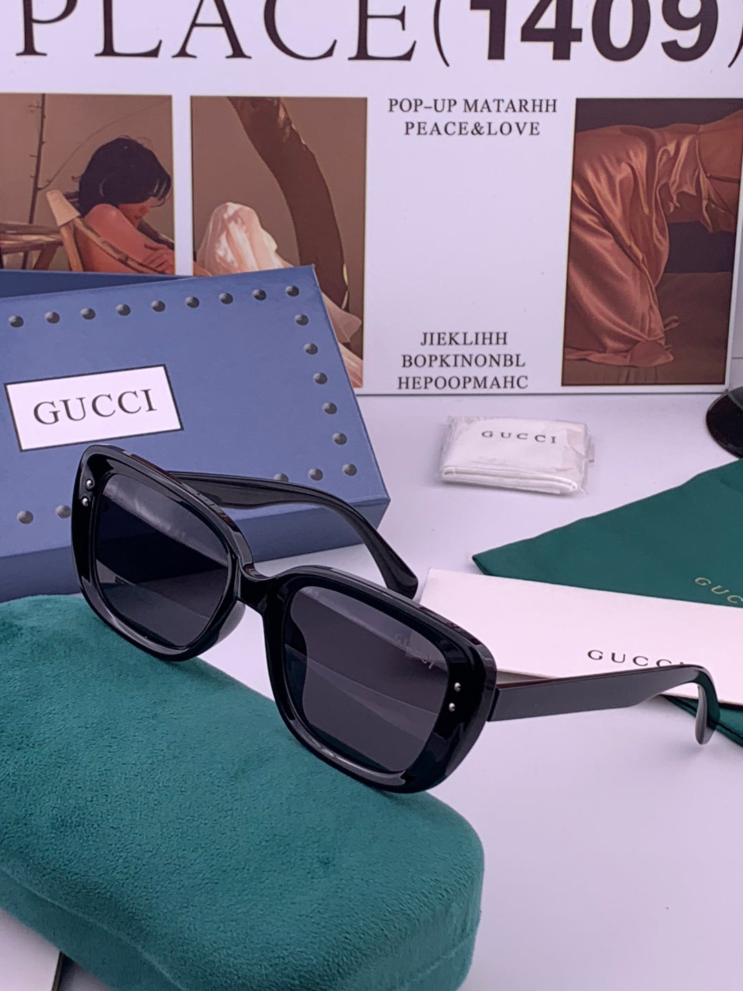 Gucci G5906 Polarized Square Black Lens Sunglasses for Men & Women - 431434 - detail image 2