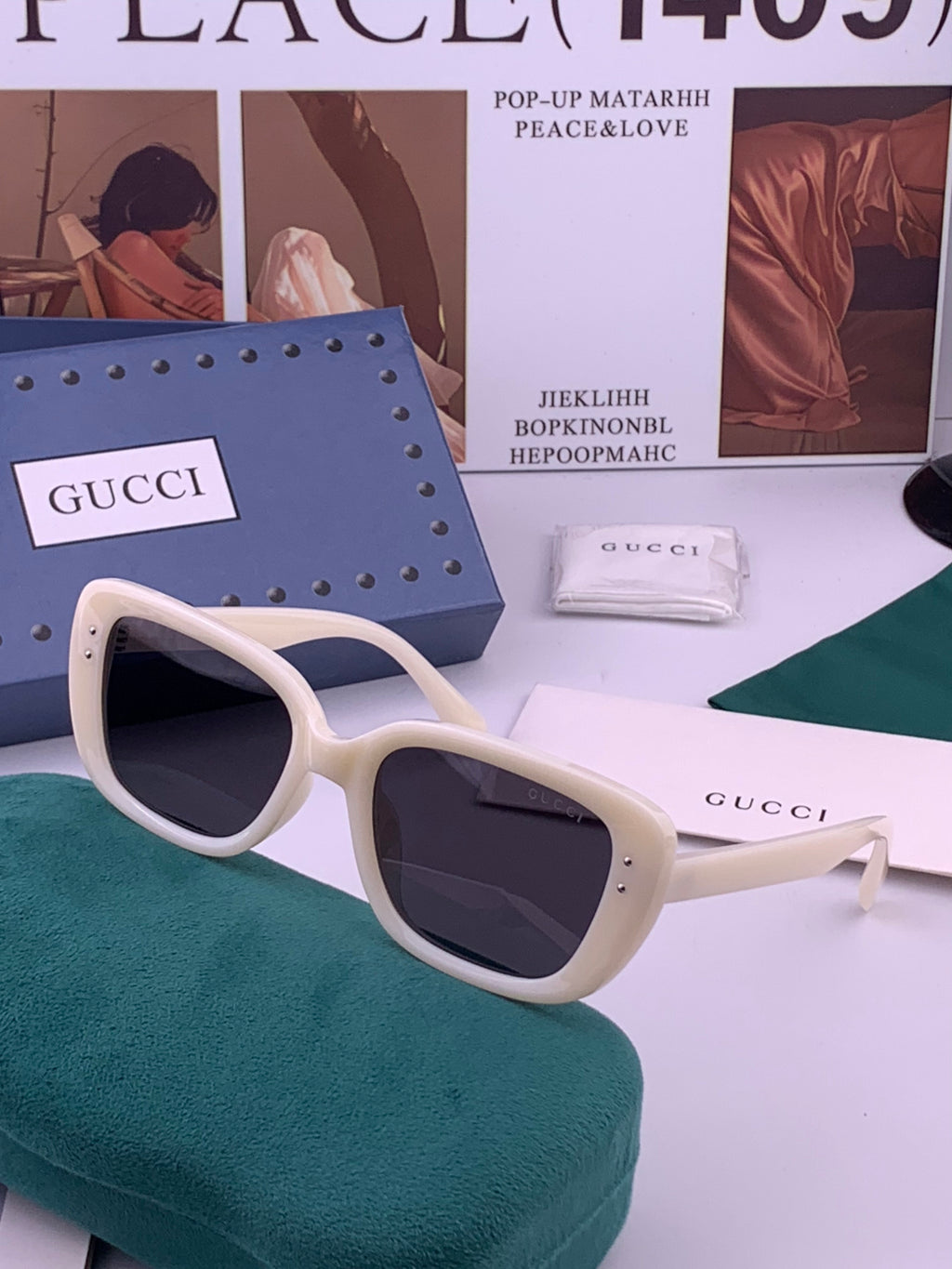 Gucci G5906 Polarized Square Black Lens Sunglasses for Men & Women - detail image 2