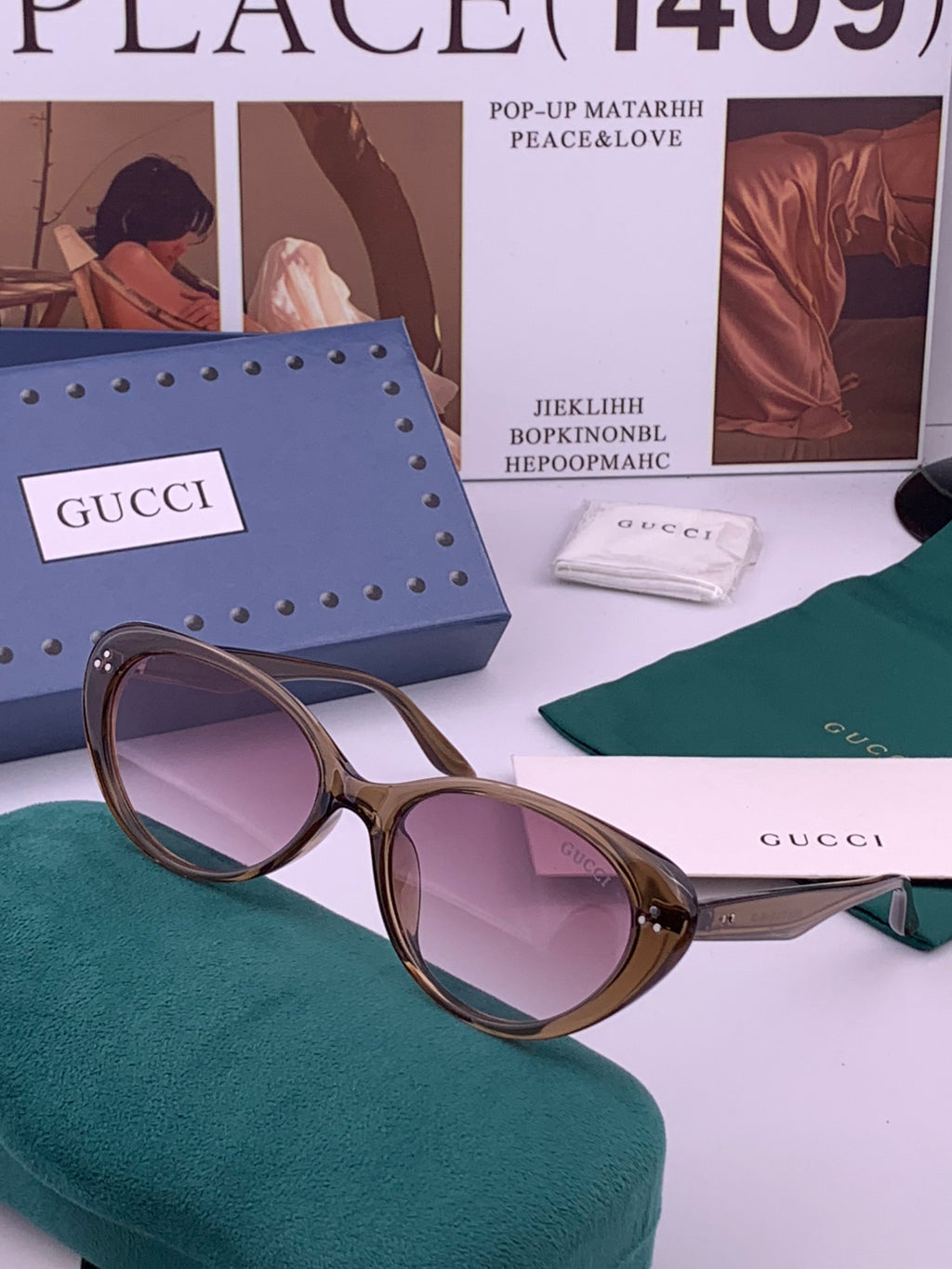Gucci G65504 Polarized Fashion Black Lens Sunglasses for Men & Women - detail image 2