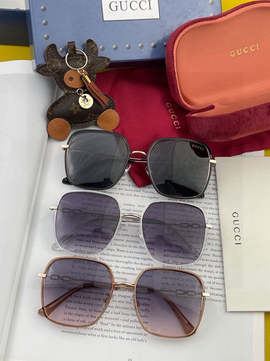Gucci G1377 Polarized Round Red Lens Sunglasses for Men & Women - detail image 6