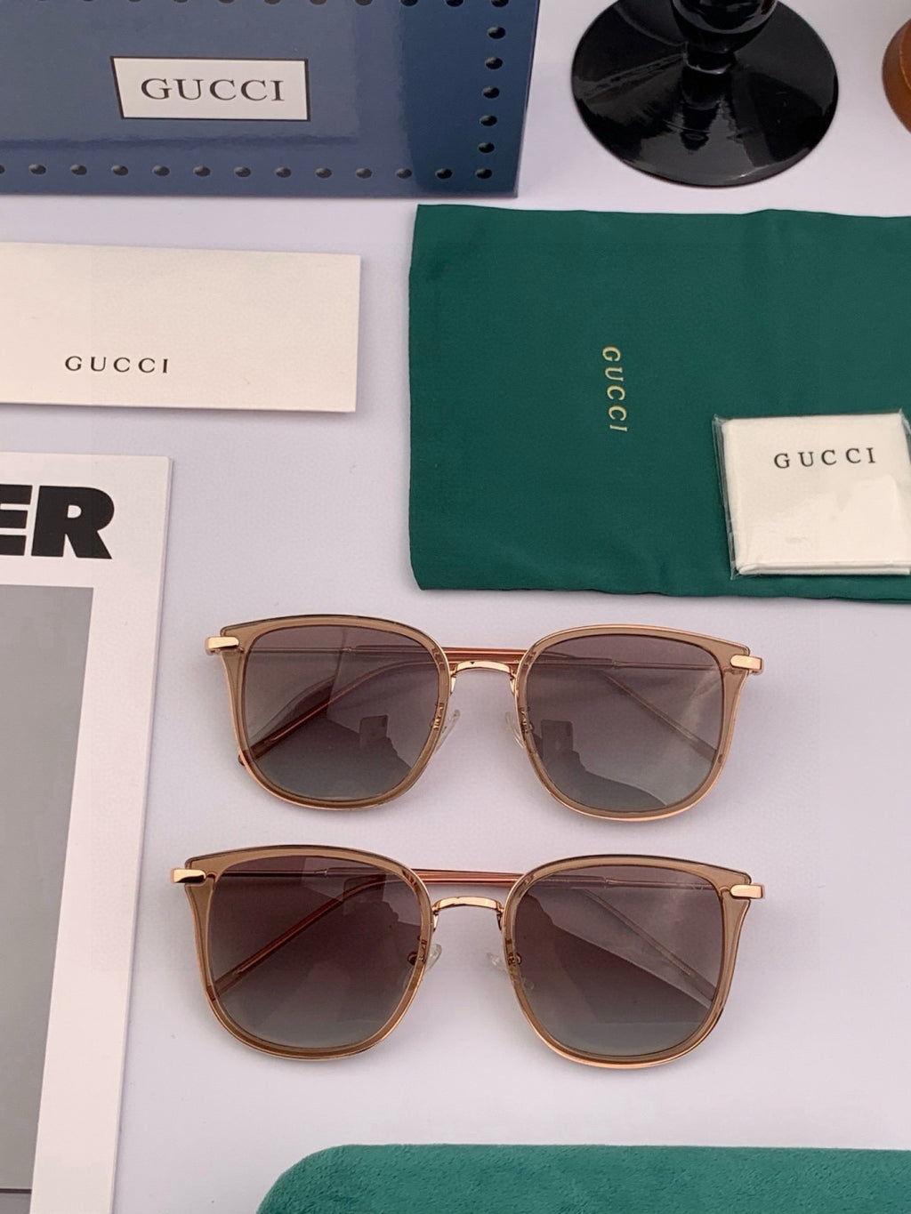 Gucci G6241 Polarized Square Black Lens Sunglasses for Men & Women - detail image 8