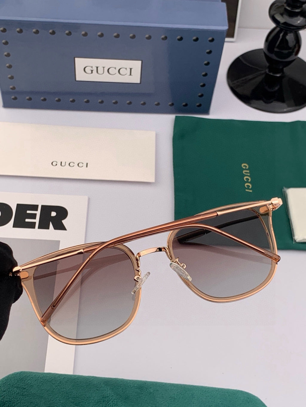 Gucci G6241 Polarized Square Black Lens Sunglasses for Men & Women - detail image 4