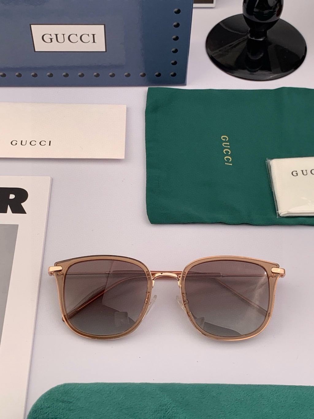 Gucci G6241 Polarized Square Black Lens Sunglasses for Men & Women