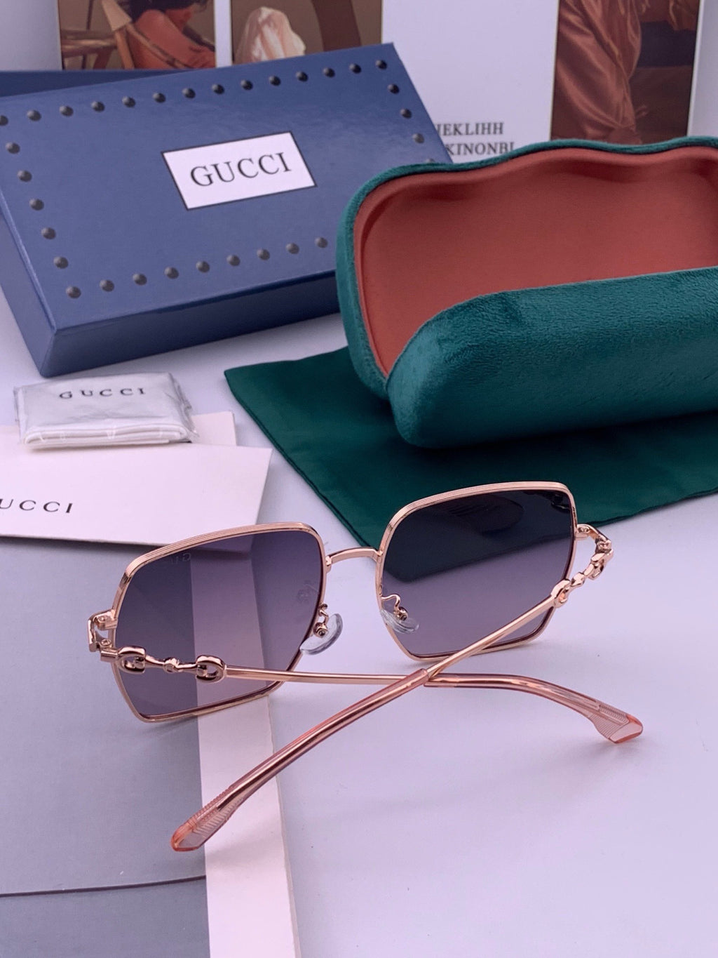 Gucci G5225 Square Brown Lens Sunglasses for Men & Women - 431440 - detail image 7