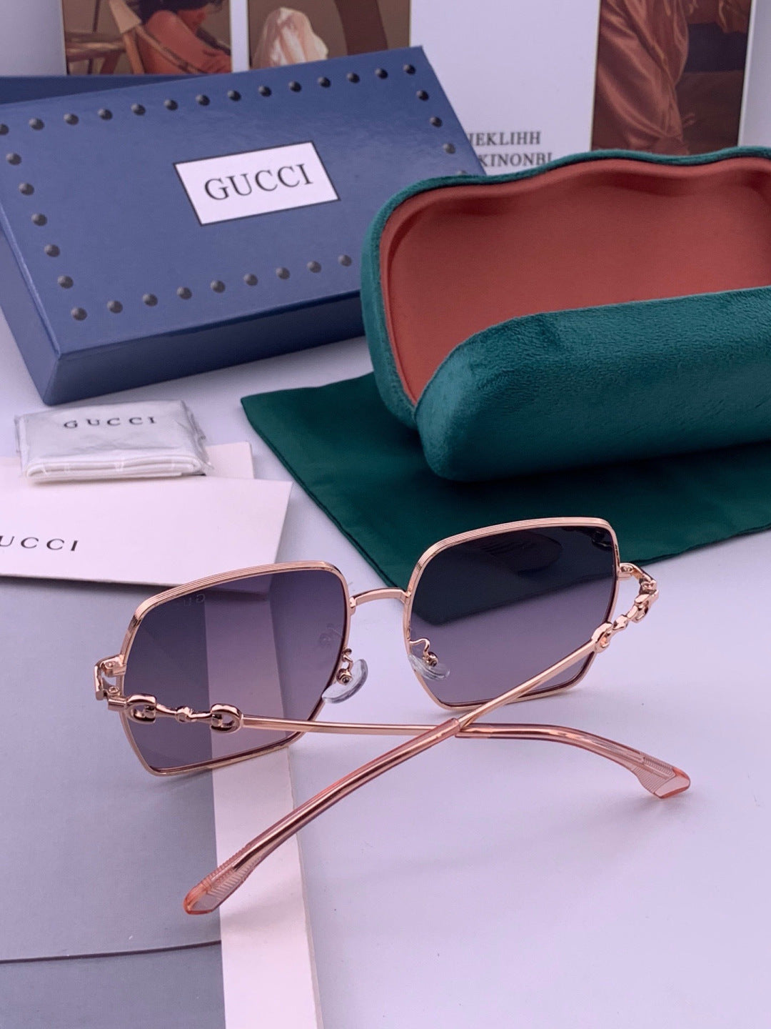 Gucci G5225 Square Brown Lens Sunglasses for Men & Women - 431440 - detail image 7