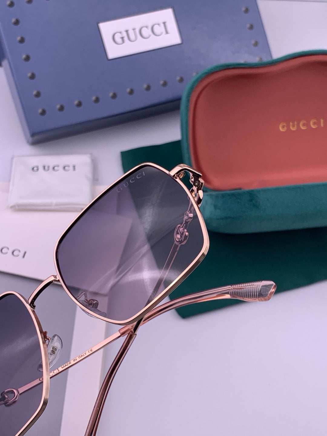 Gucci G5225 Square Brown Lens Sunglasses for Men & Women - 431440 - detail image 6