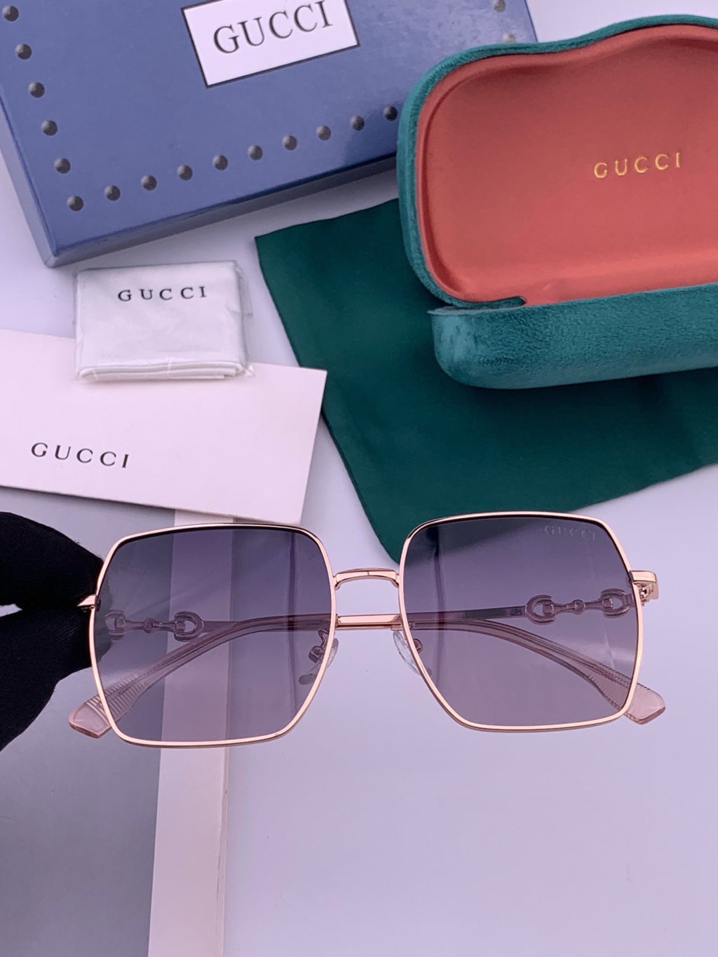 Gucci G5225 Square Brown Lens Sunglasses for Men & Women - 431440