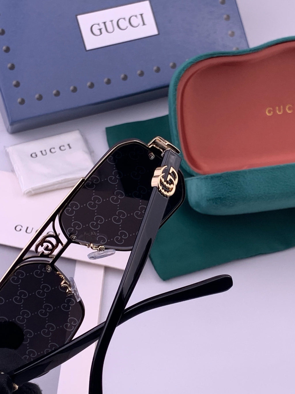 Gucci G21746 Aviator Black Lens Sunglasses for Men & Women - 431407 - detail image 6