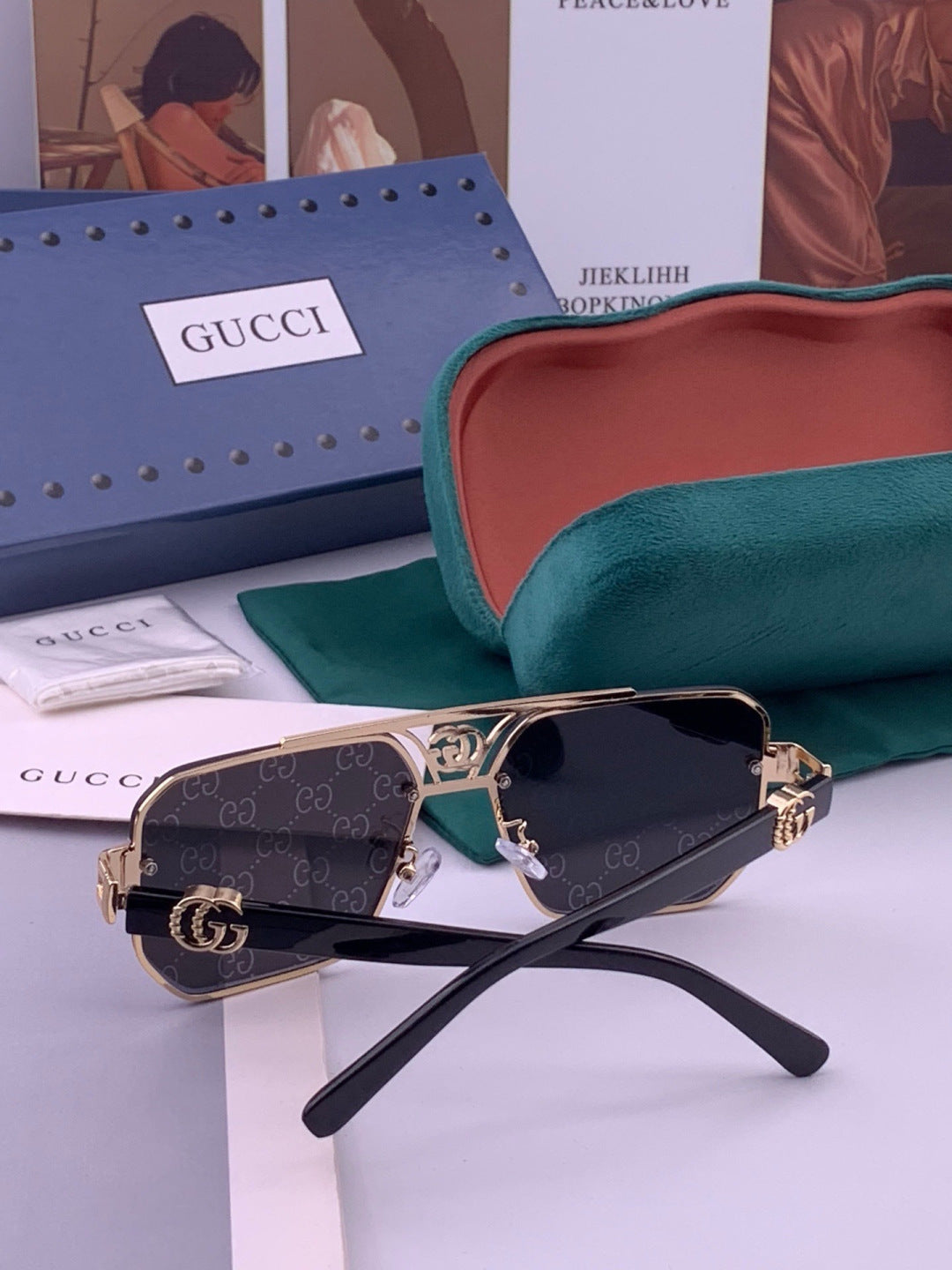 Gucci G21746 Aviator Black Lens Sunglasses for Men & Women - 431407 - detail image 4