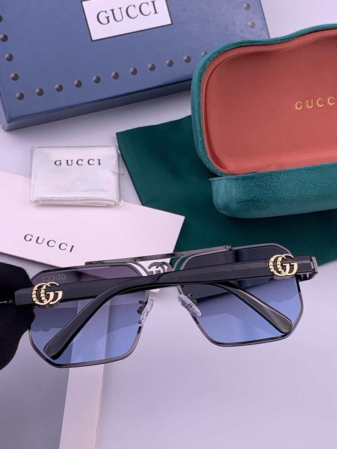 Gucci G21746 Aviator Black Lens Sunglasses for Men & Women - 431408 - detail image 6