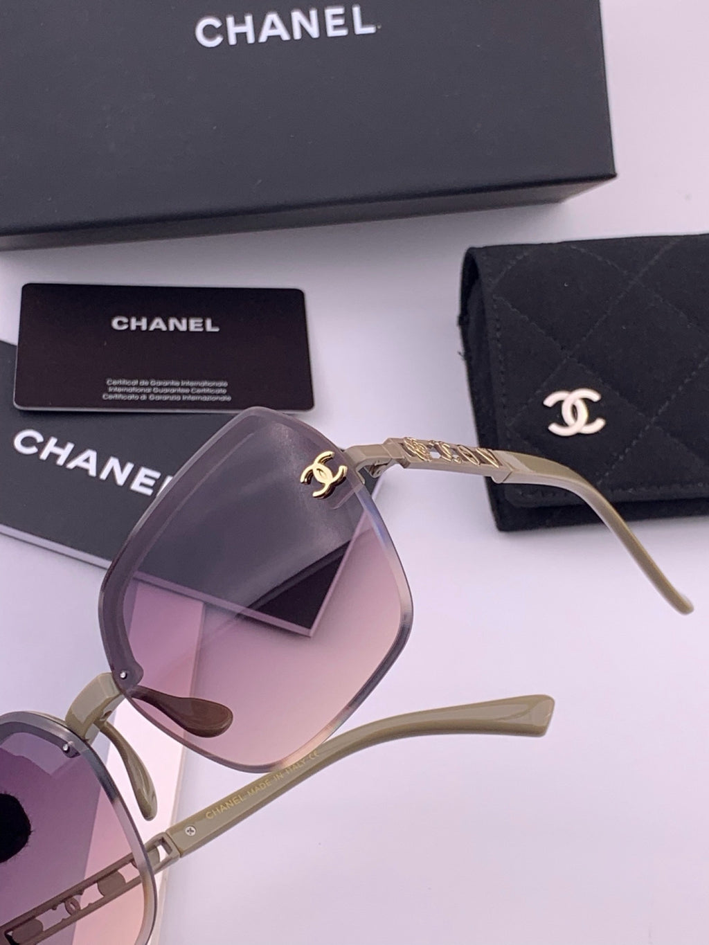 Chanel CH67000 Fashion Purple Lens Sunglasses for Men & Women - detail image 3