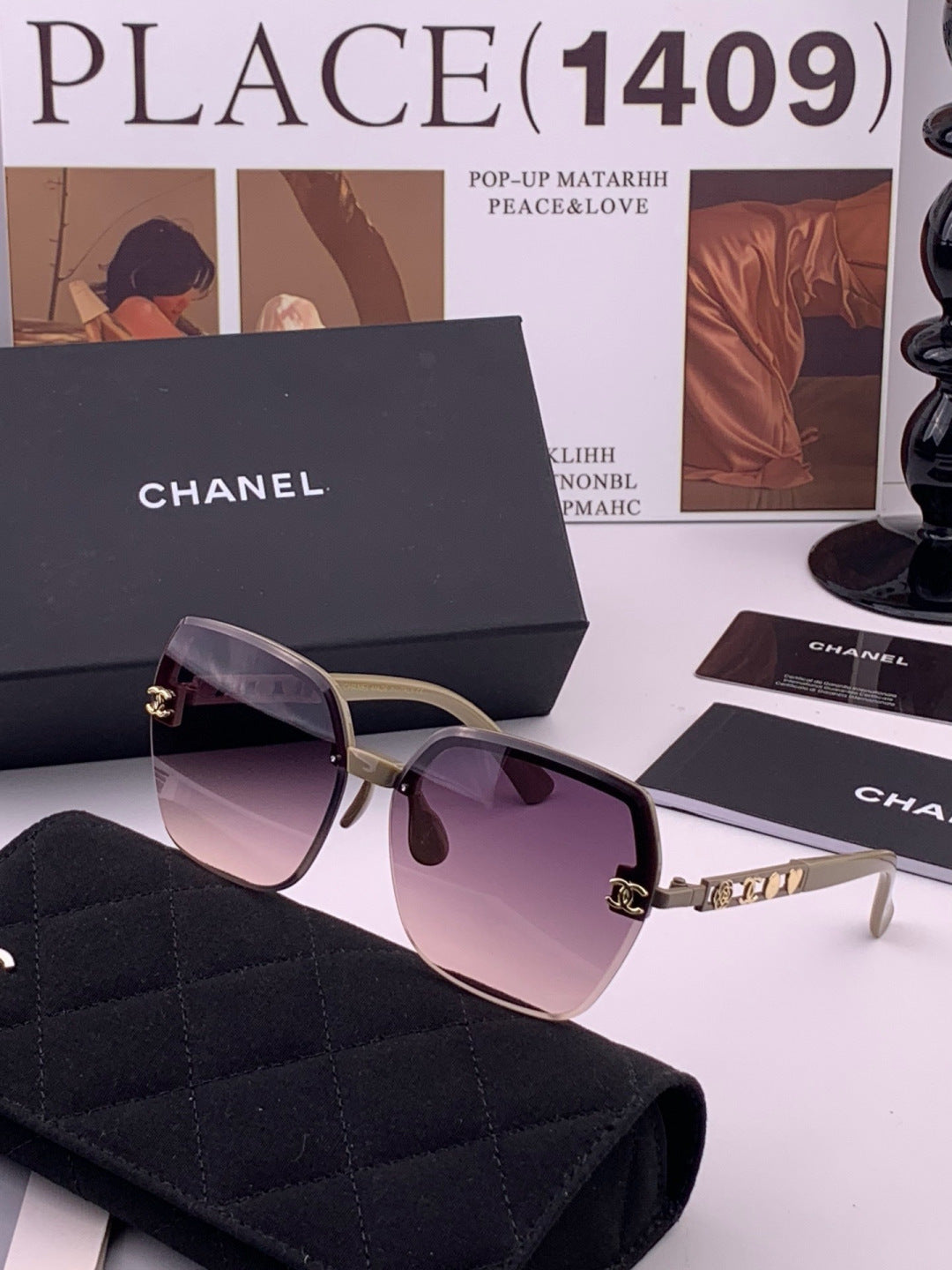 Chanel CH67000 Fashion Purple Lens Sunglasses for Men & Women - detail image 2