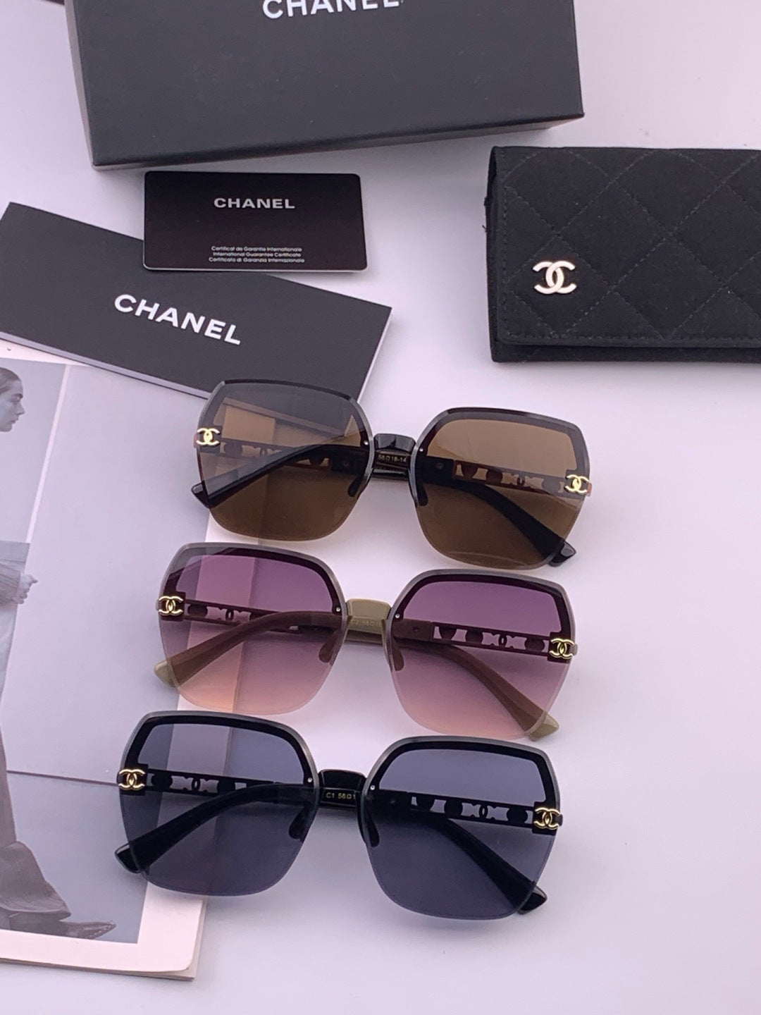 Chanel CH67000 Fashion Purple Lens Sunglasses for Men & Women - detail image 8