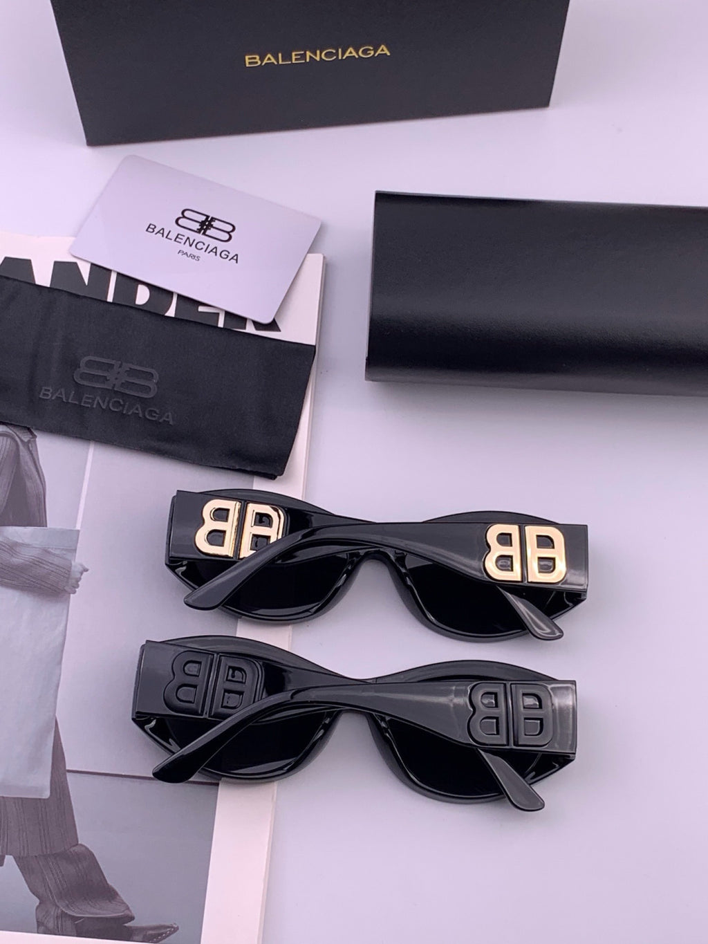 Balenciaga BL2992 Polarized Metal Fashion Black Lens Sunglasses - 432552 - detail image 6