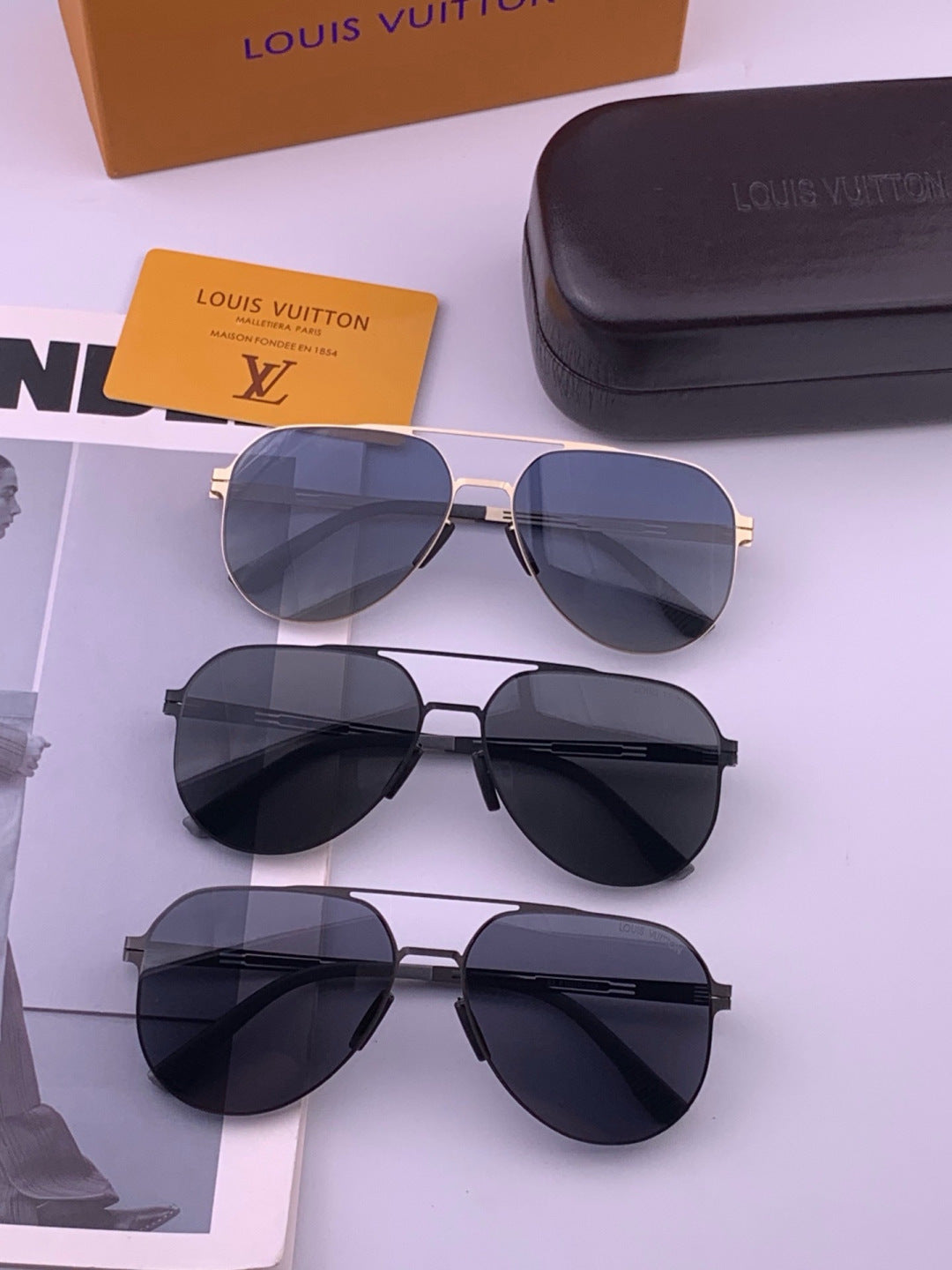 Louis Vuitton L39 Fashion Gold Lens Sunglasses for Men & Women - 431273 - detail image 7