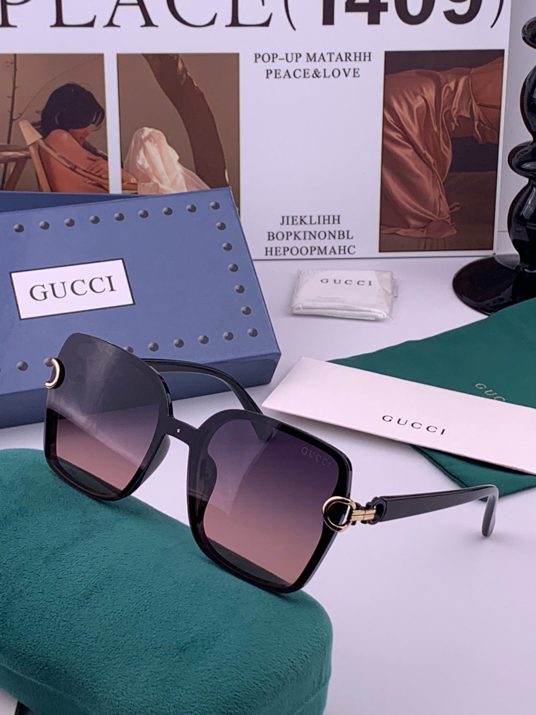 Gucci G9223 Polarized Square Brown Lens Sunglasses for Men & Women - 431362 - detail image 2